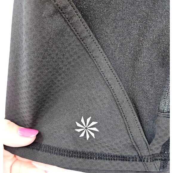 Athleta Womens Pullover Hoodie Sweatshirt Kangaroo Zip Pocket Medium 8 10 Black - Picture 11 of 16